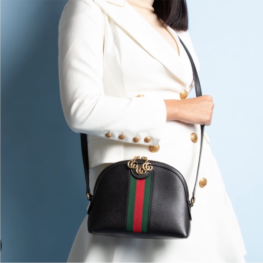 Authentic Gucci Ophedia Dome crossbody bag black leather - Picture 3 of 15